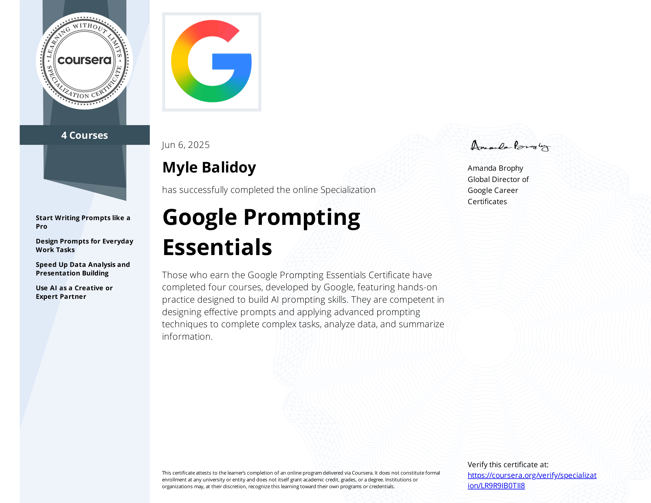 Google Prompting Essentials